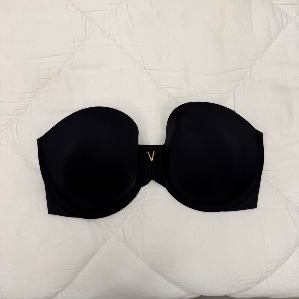 victoria’s secret illusions smooth uplift strapless bra 32dd black